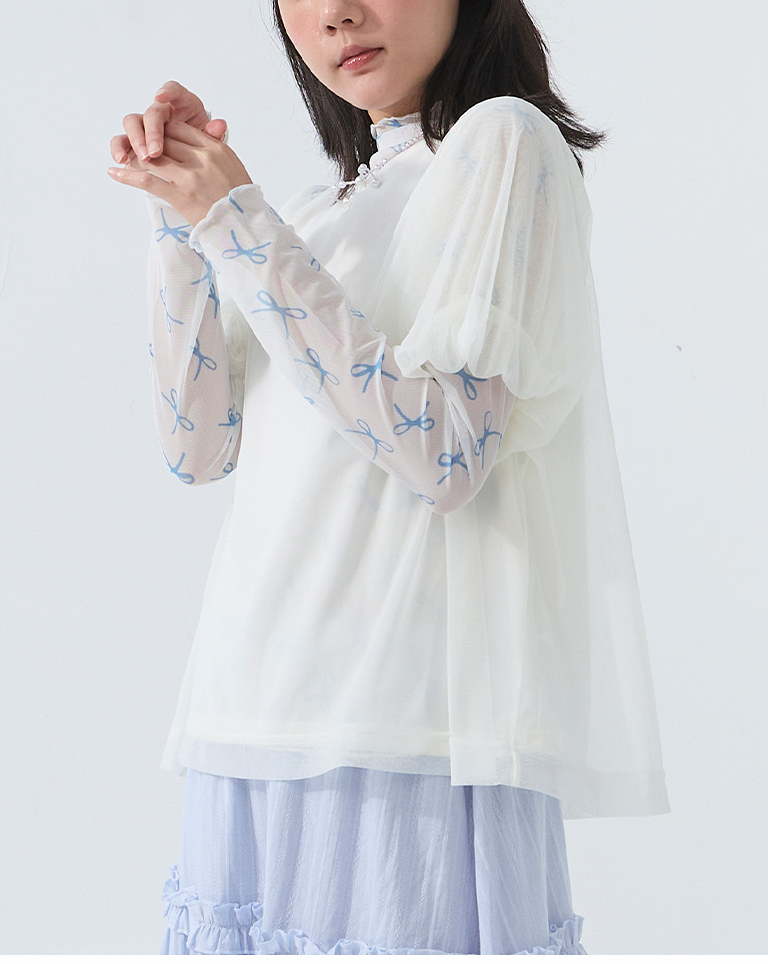 チュールレイヤードトップス - 3色展開