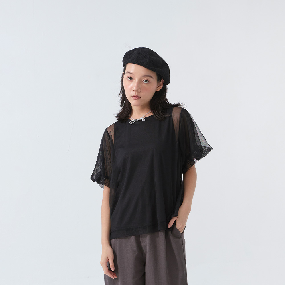 チュールレイヤードトップス - 3色展開