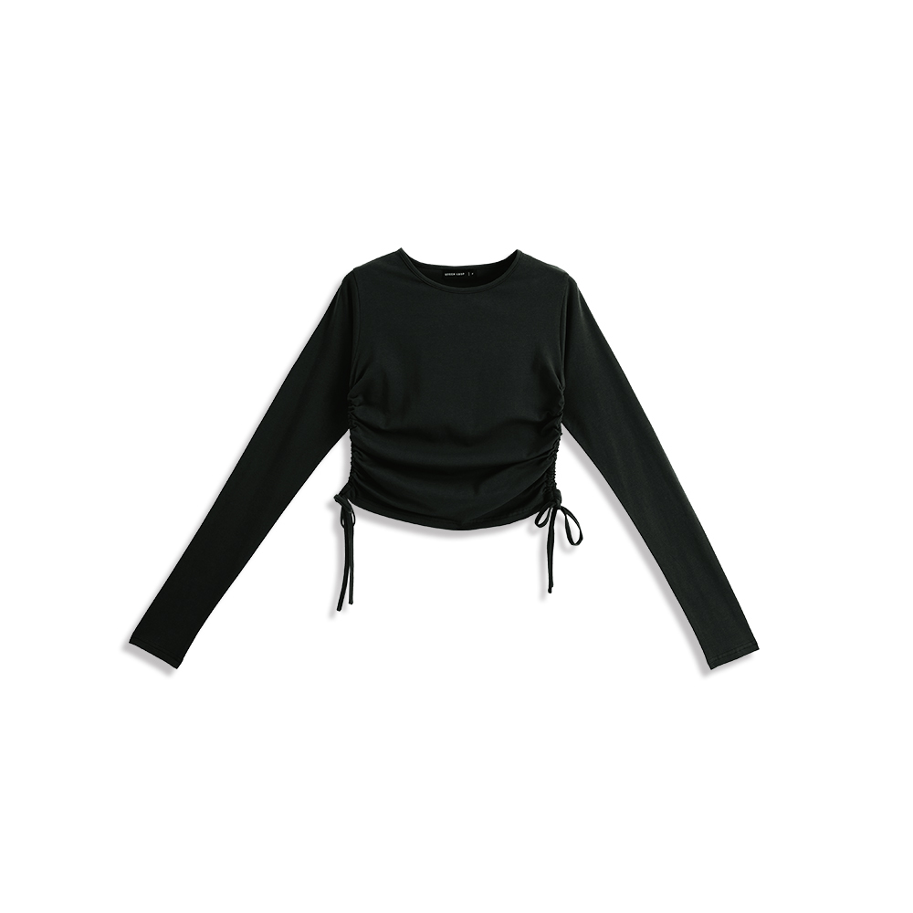 サイドドローストリング長袖トップス 5色展開