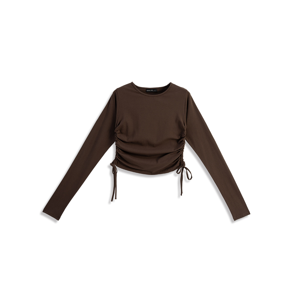 サイドドローストリング長袖トップス 5色展開