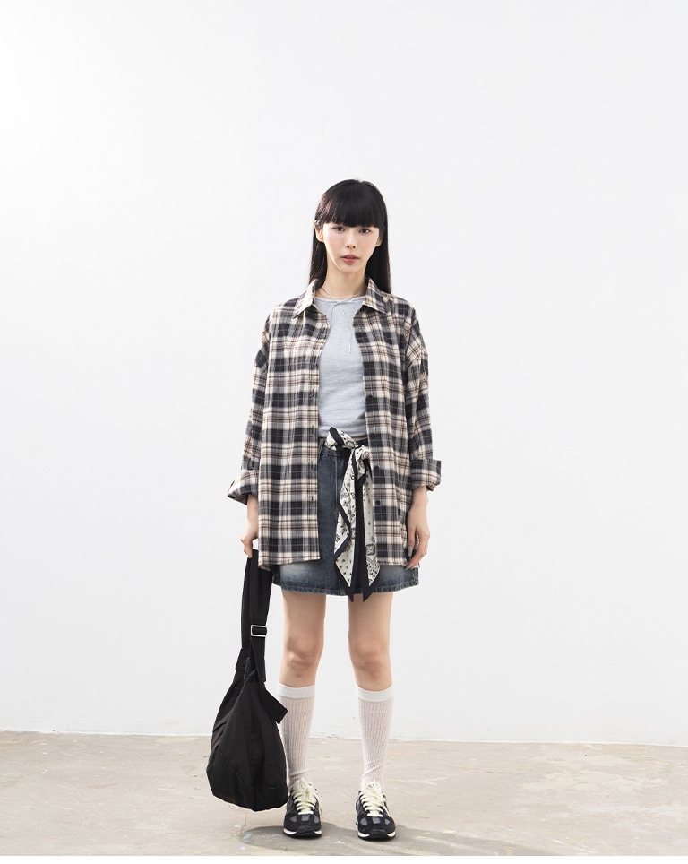 サイドドローストリング長袖トップス 5色展開