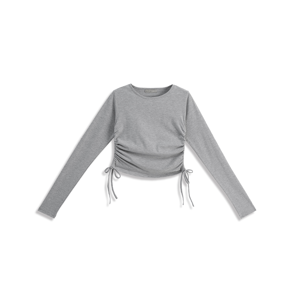 サイドドローストリング長袖トップス 5色展開