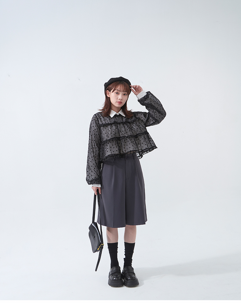 立体ハートフリルシアートップス - 3色展開