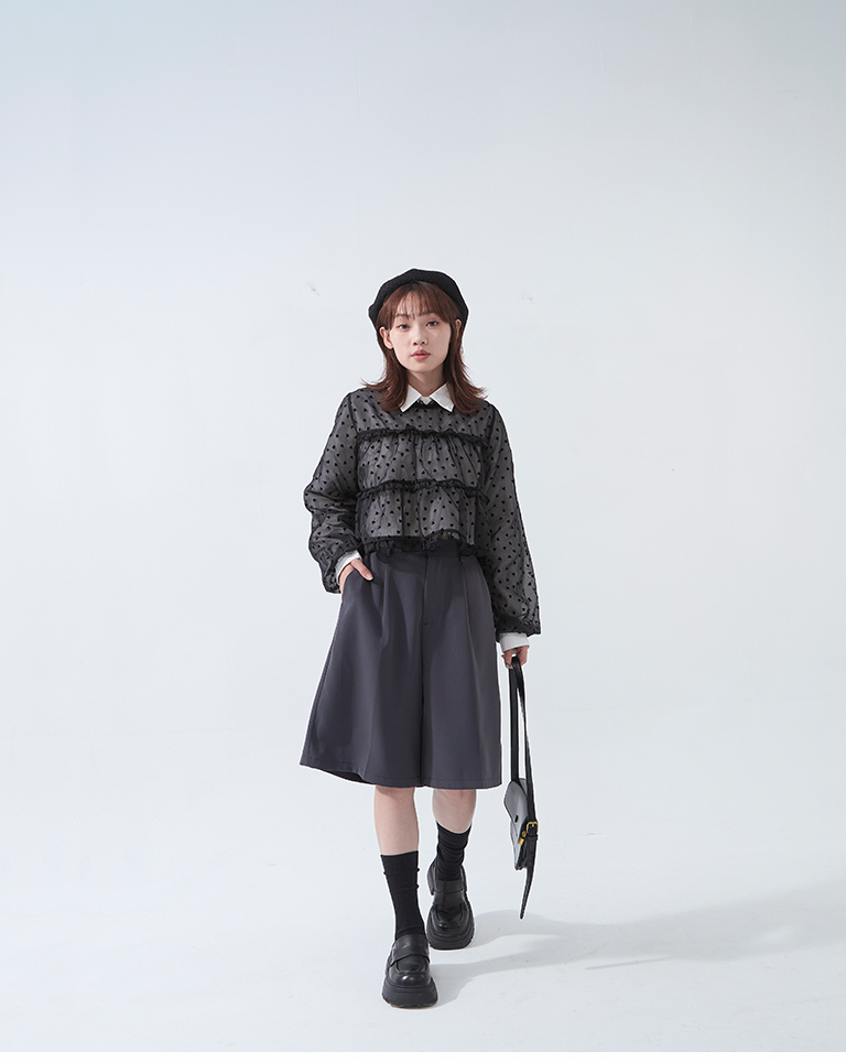 立体ハートフリルシアートップス - 3色展開