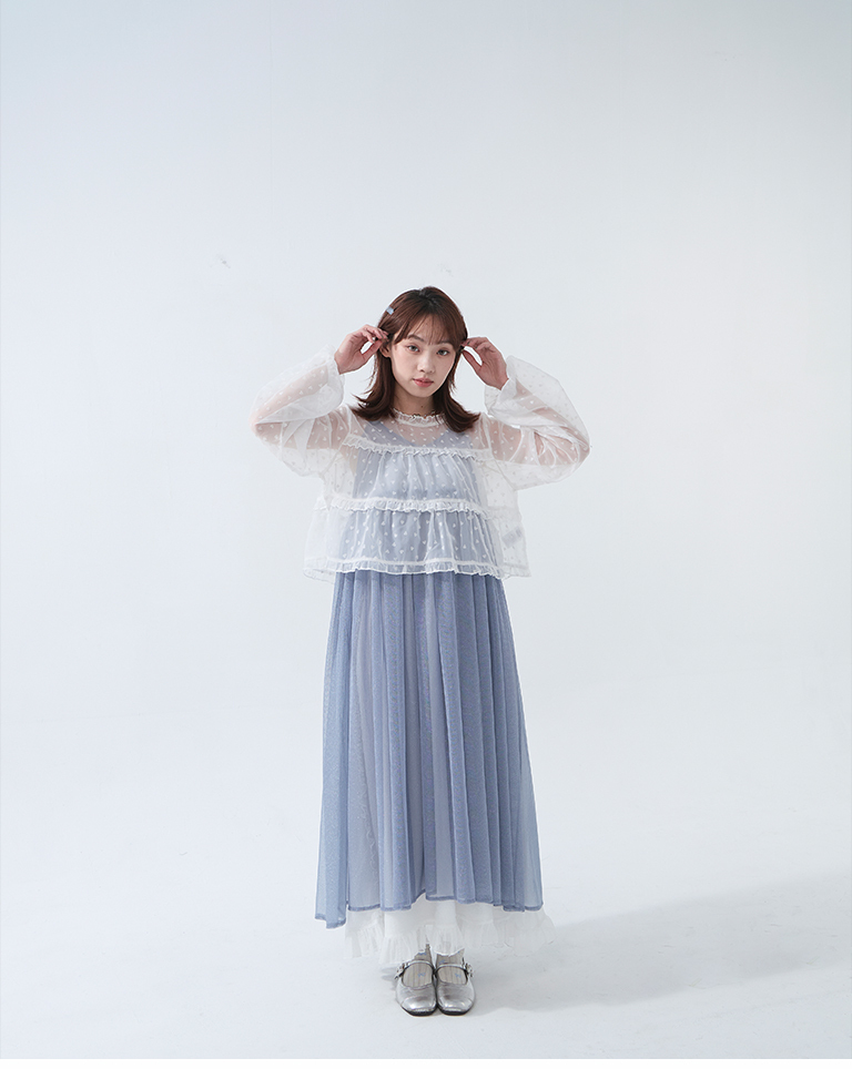 立体ハートフリルシアートップス - 3色展開