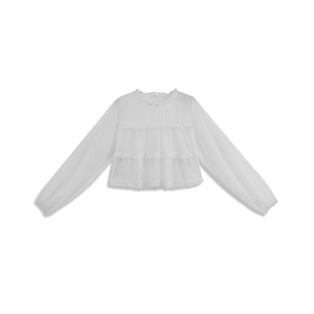 立体ハートフリルシアートップス - 3色展開