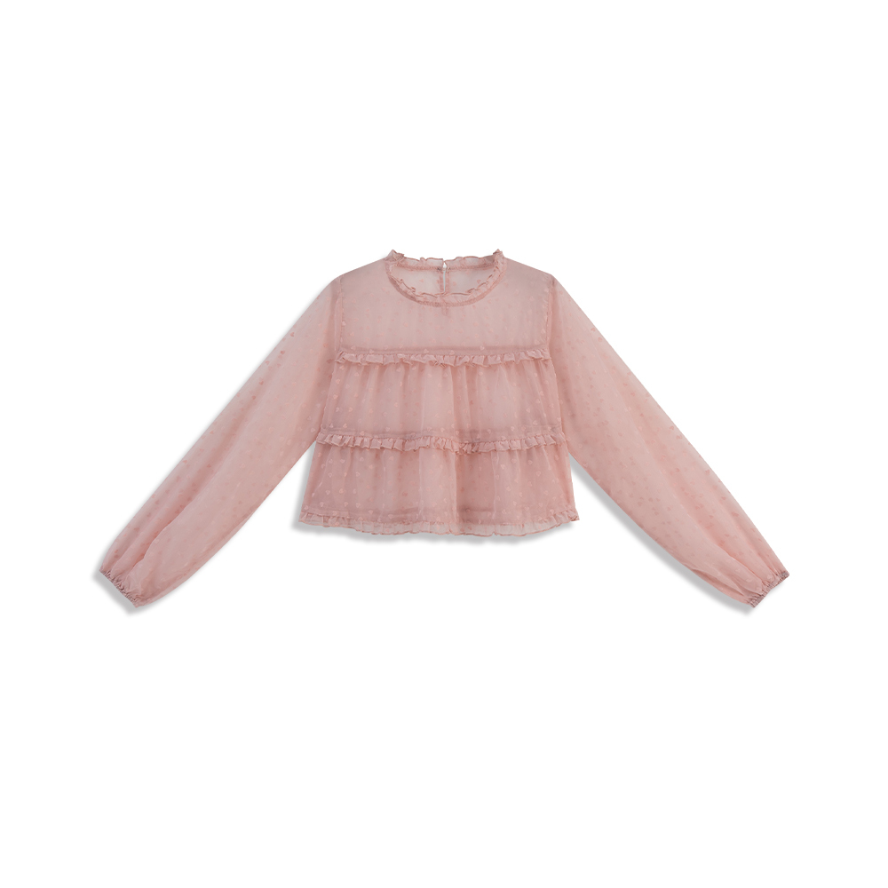 立体ハートフリルシアートップス - 3色展開