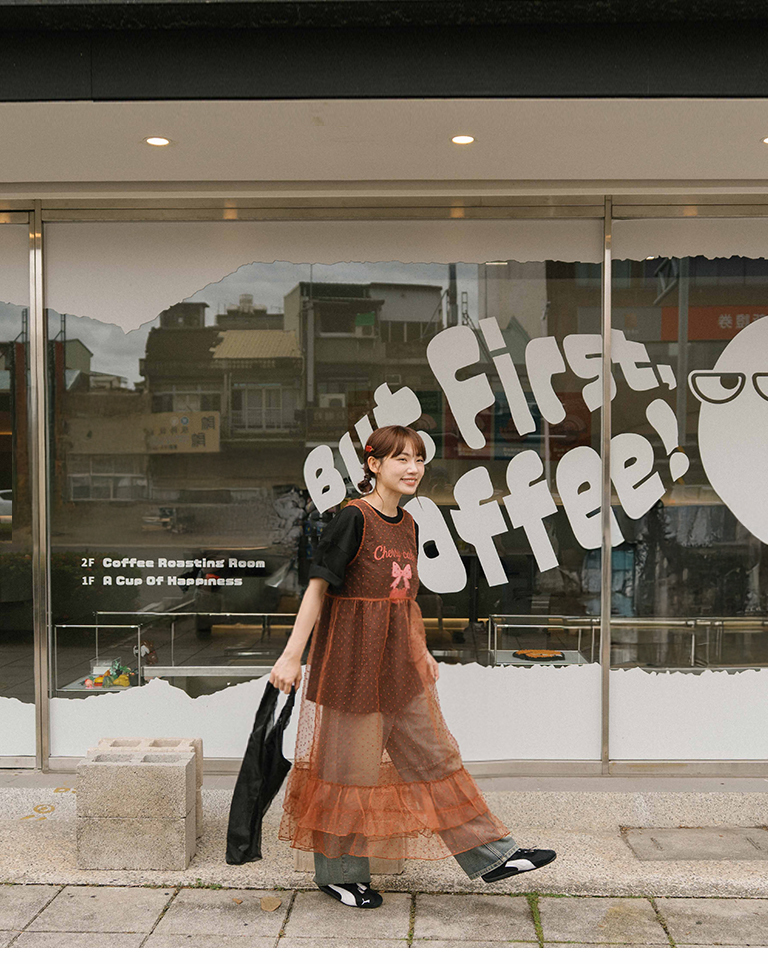 ドットシアーフリルタイジレ テラコッタ