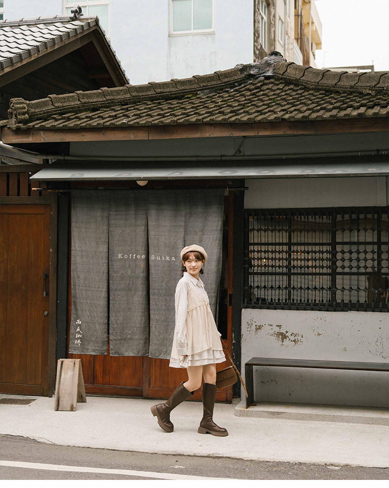 シアーフリルリボンキャミソール - ベージュ