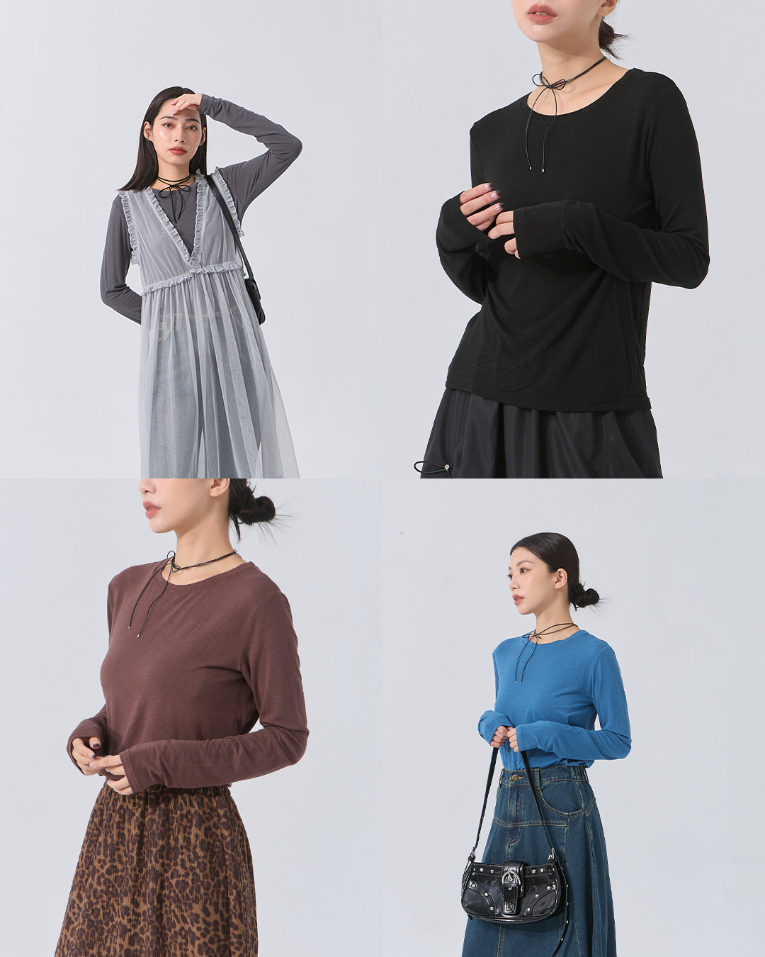 ベーシックストレッチトップス 5色展開