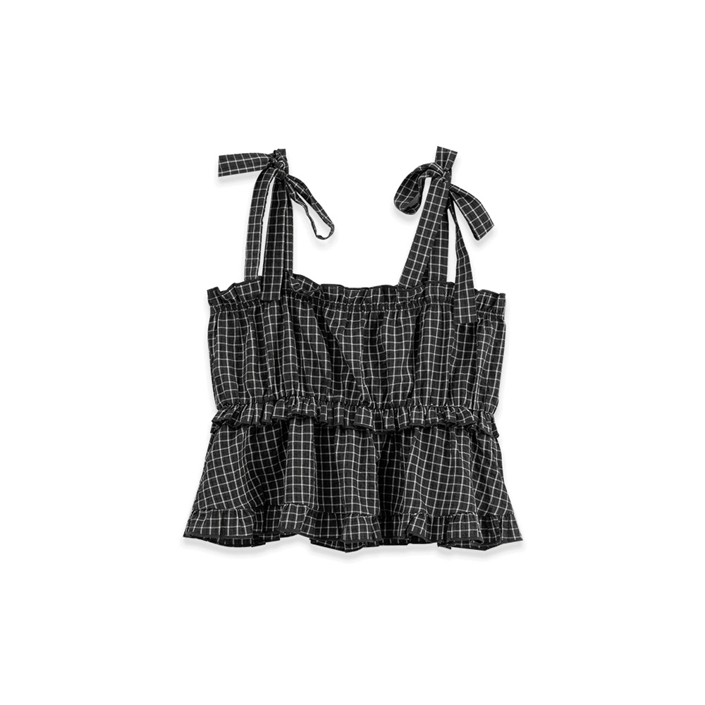 チェックフリルペプラムキャミソール 3色展開