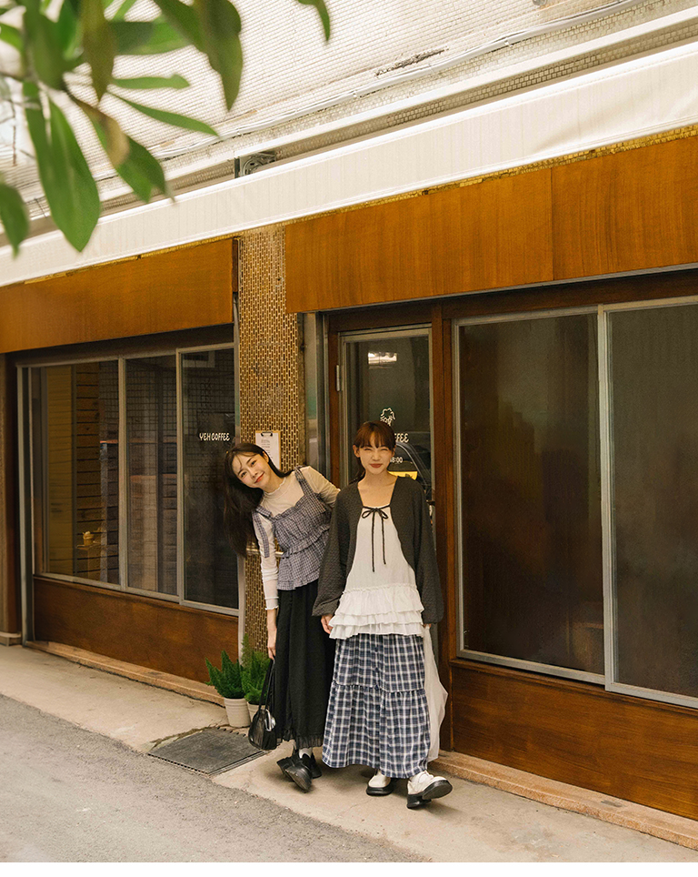 チェックフリルペプラムキャミソール 3色展開