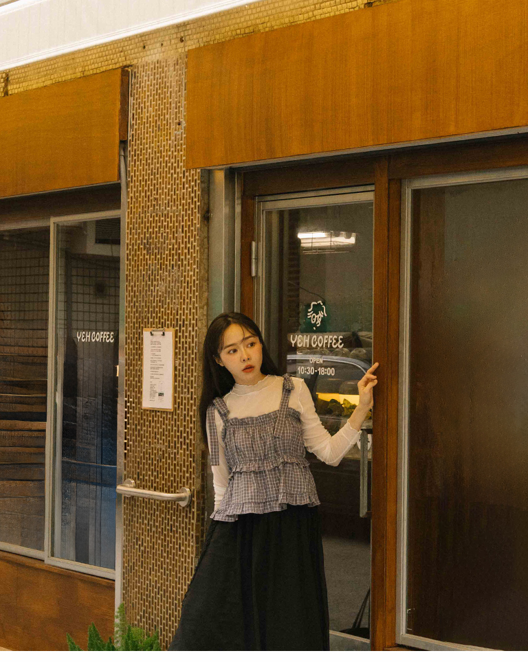 チェックフリルペプラムキャミソール 3色展開