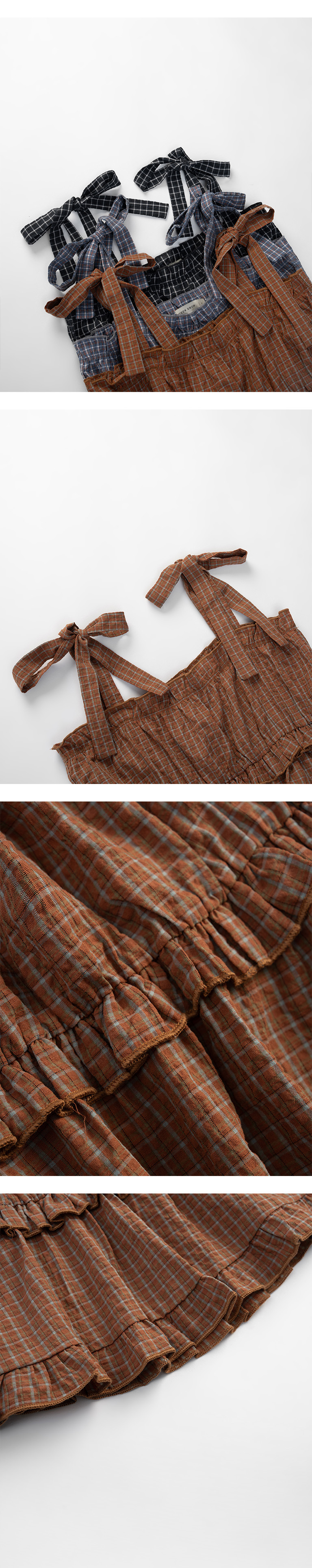 チェックフリルペプラムキャミソール 3色展開