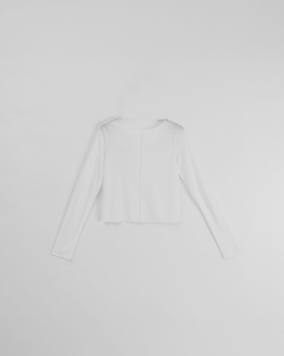 リブ切り替えメロートップス ホワイト