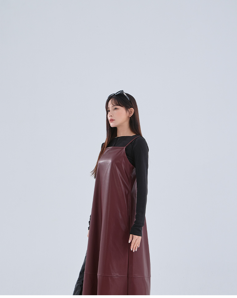 リブ切り替えメロートップス ブラック