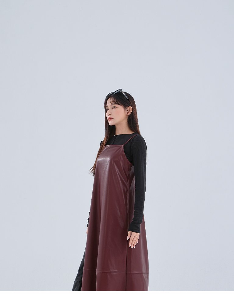 リブ切り替えメロートップス ブラック