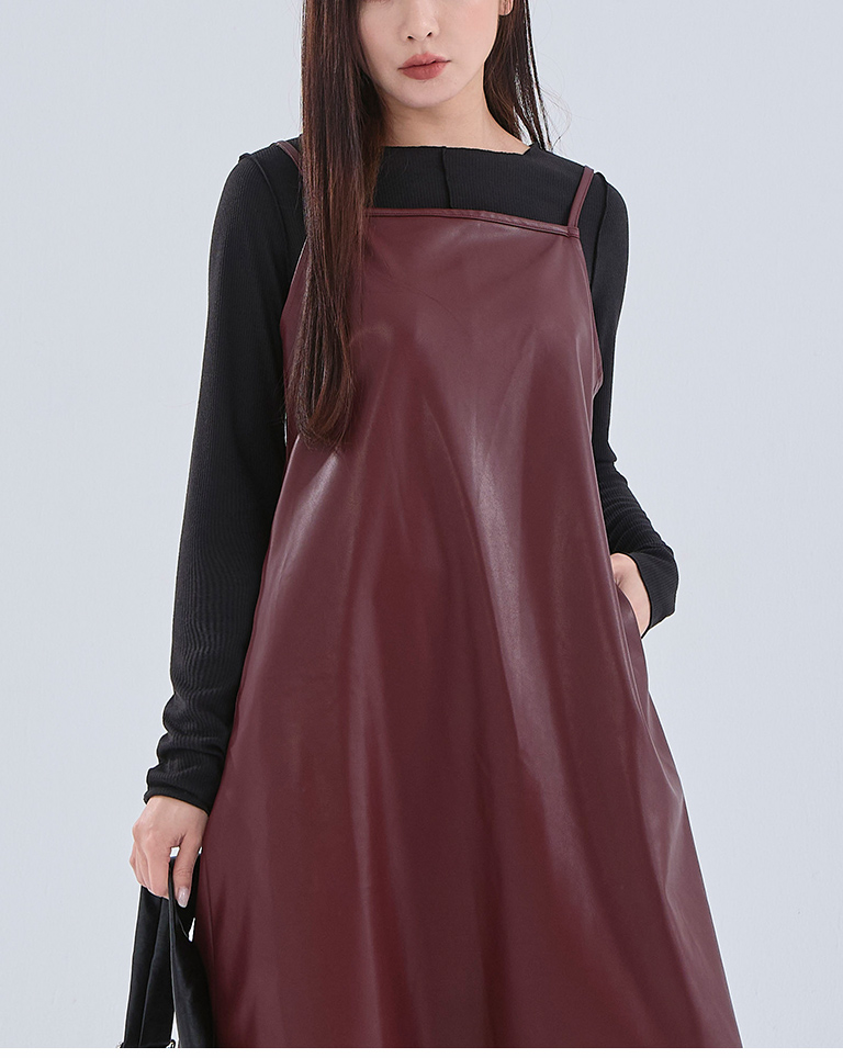 リブ切り替えメロートップス ブラック