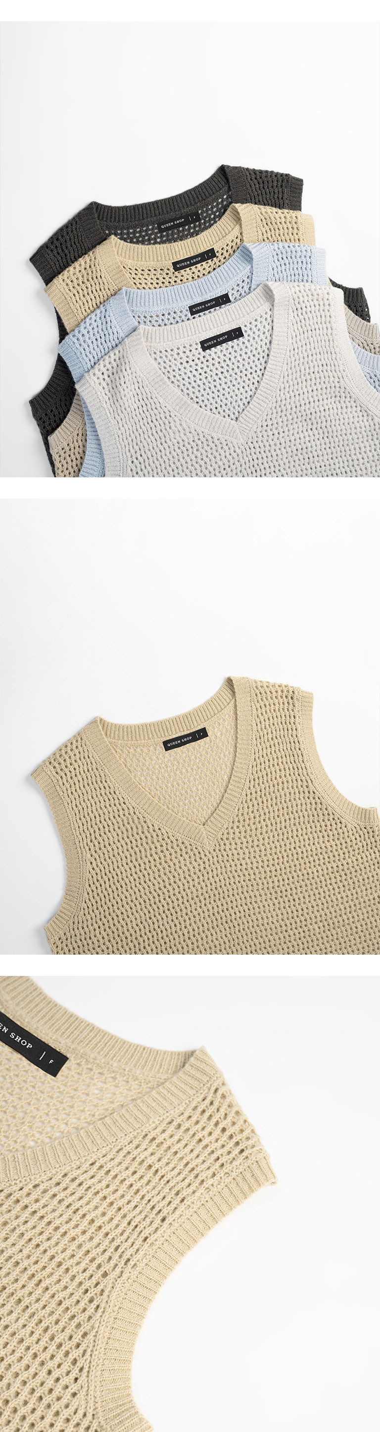 Vネックニットベスト　4色展開　