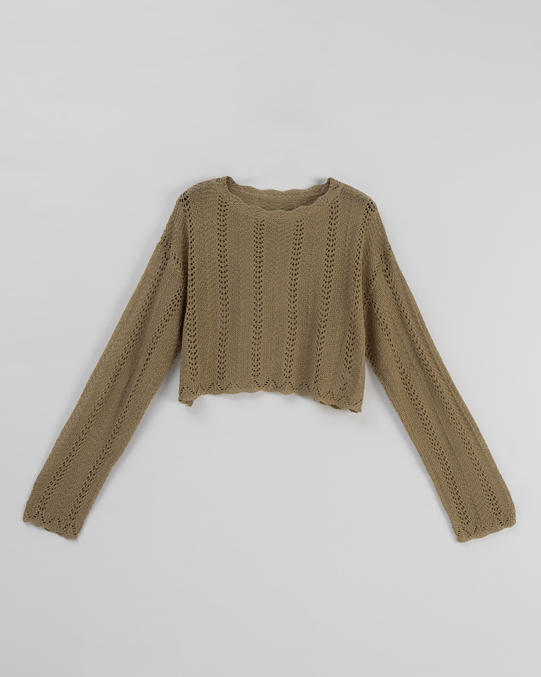 透かし編みショート丈ニット　3色展開