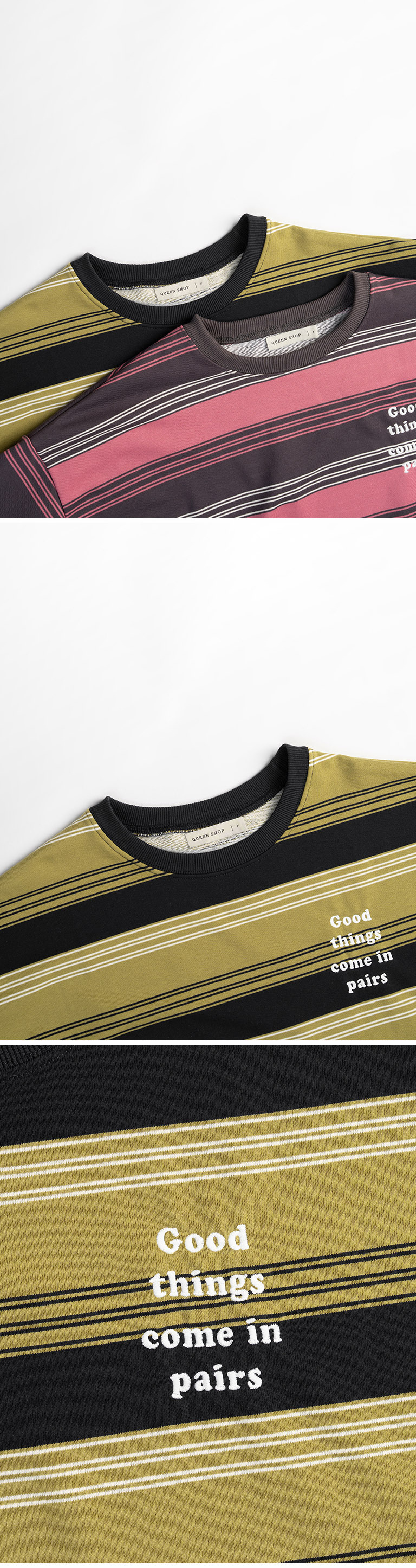 ロゴ刺繍ボーダートップス 2色展開