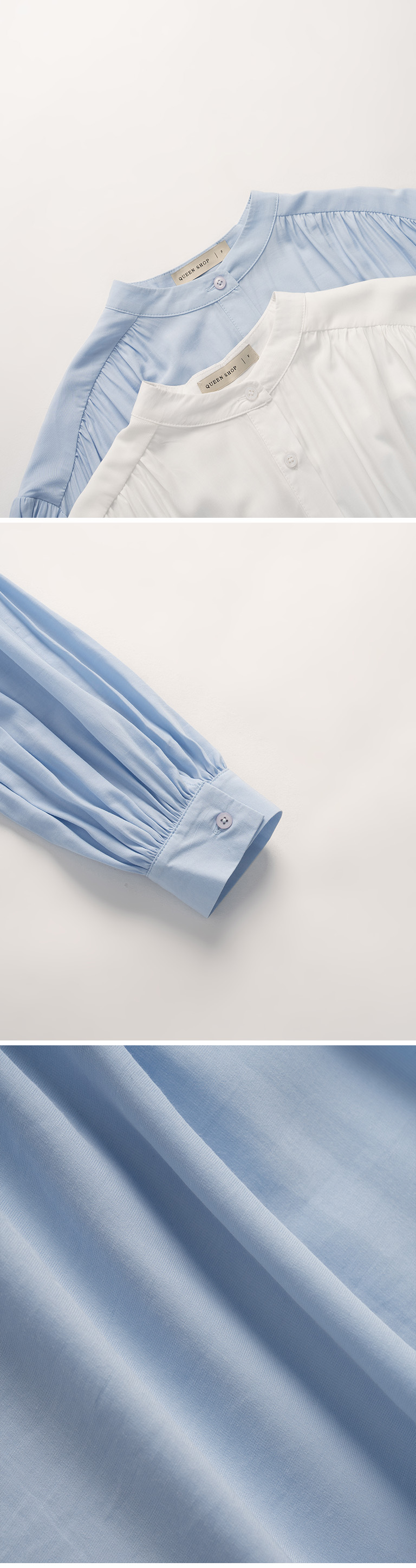 リボンディテールクルーネックシャツ2色展開