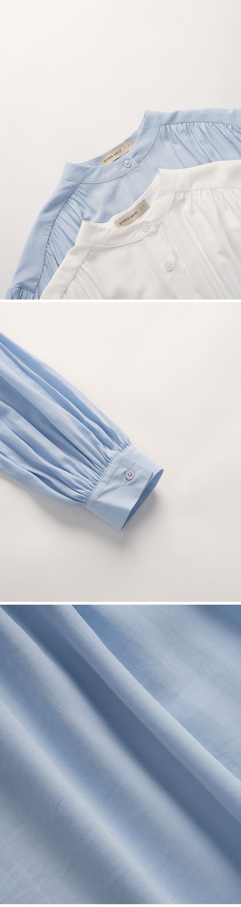 リボンディテールクルーネックシャツ2色展開