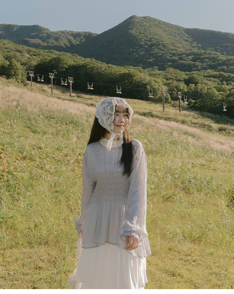 シアーチェックブラウス 2色展開