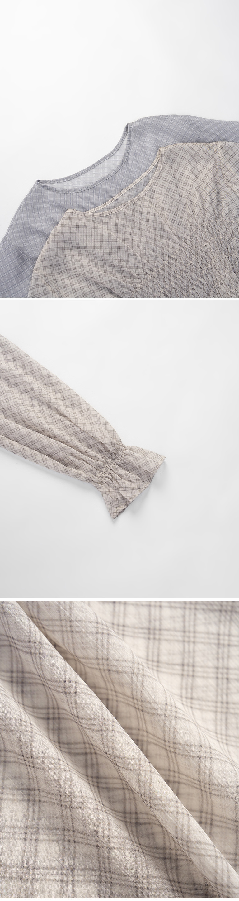 シアーチェックブラウス 2色展開