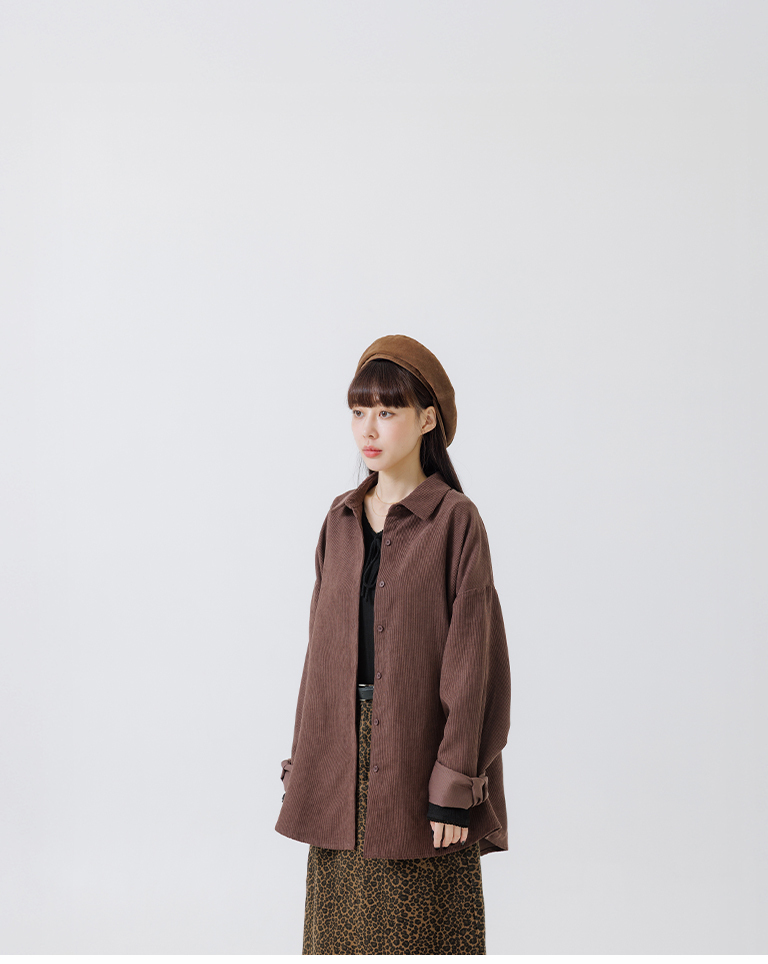 リブ編みラウンドネックトップス 4色展開