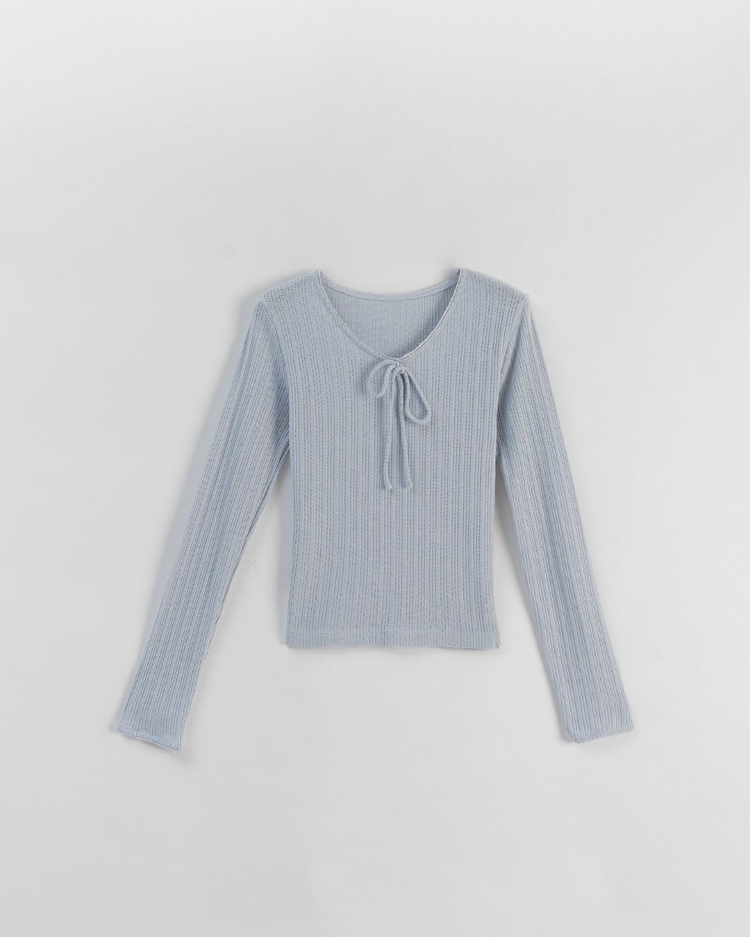 リブ編みラウンドネックトップス 4色展開