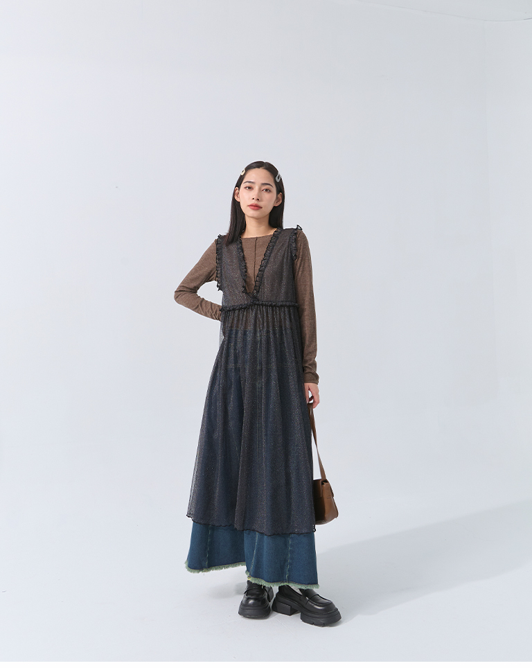 ラメチュール2WAYワンピース  2色展開