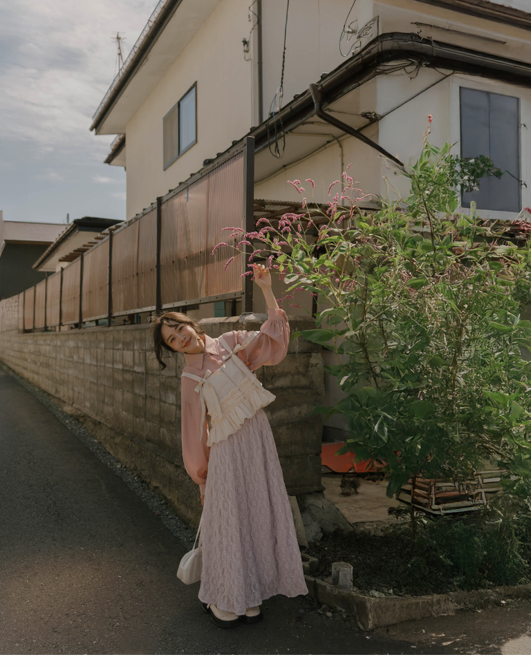 リボンジップベスト ベージュ