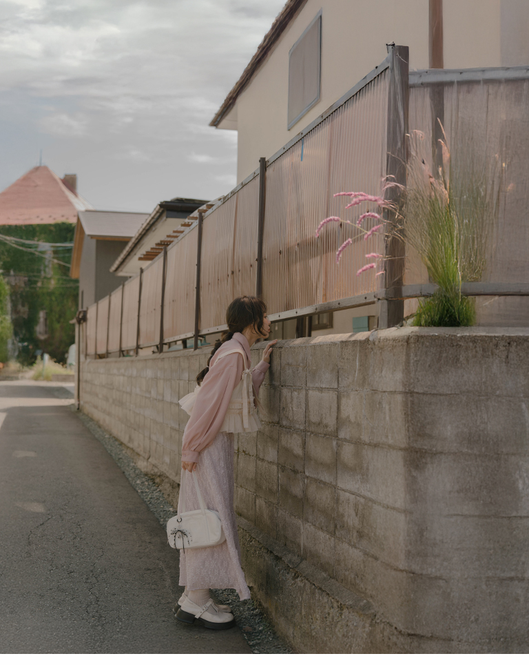 リボンジップベスト ベージュ