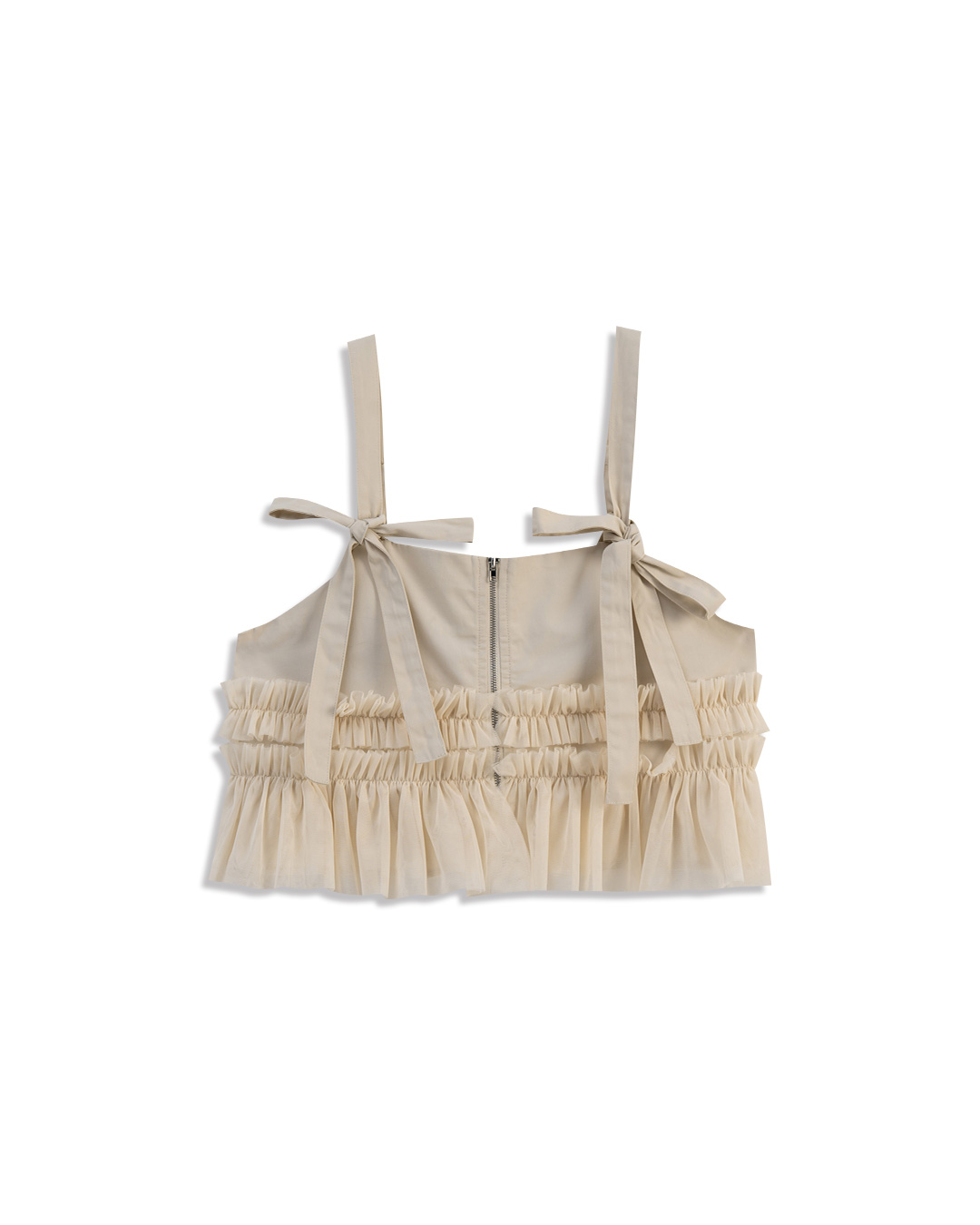 リボンジップベスト ベージュ