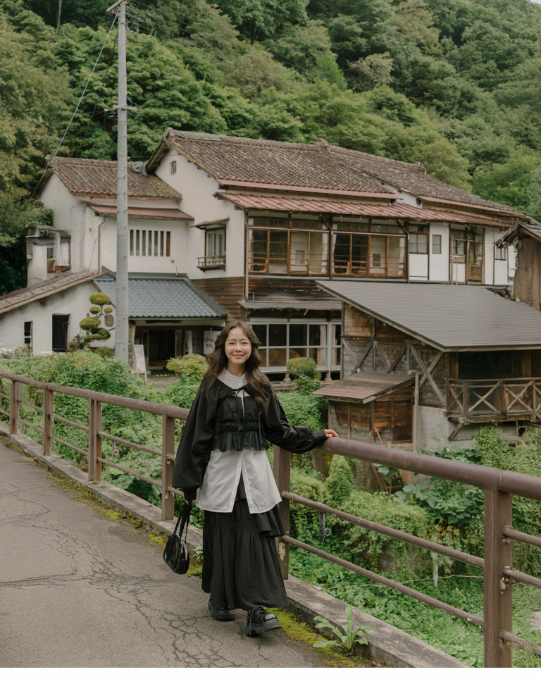 リボンジップベスト Black