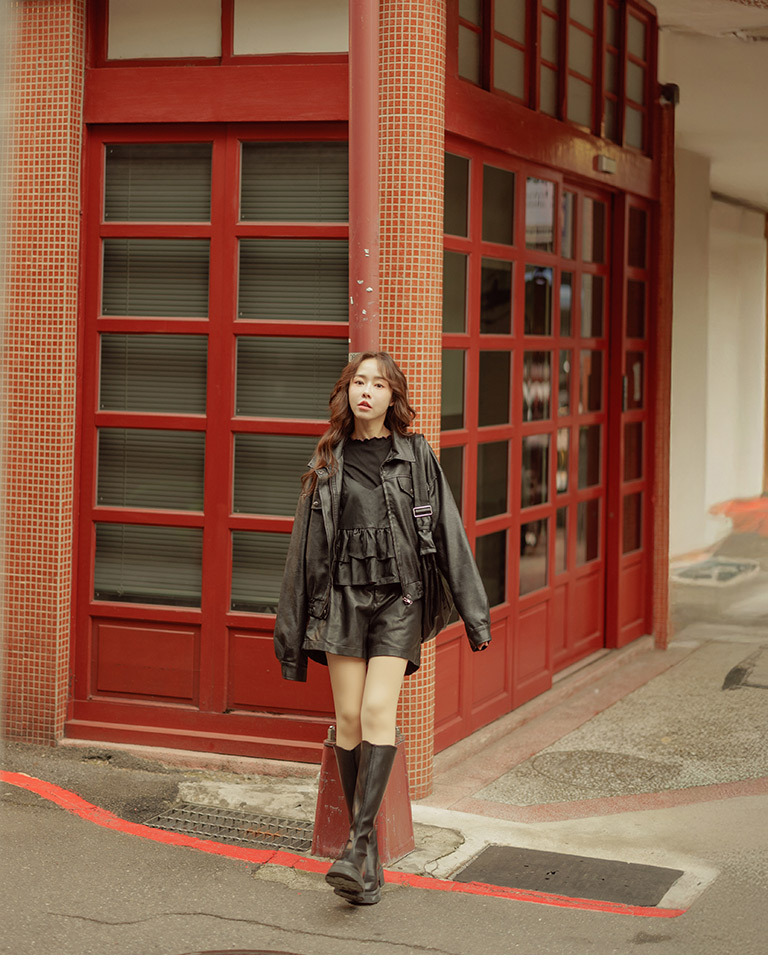 配色リブフリルトップス 3色展開