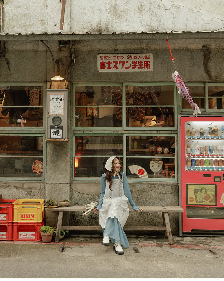 配色リブフリルトップス 3色展開