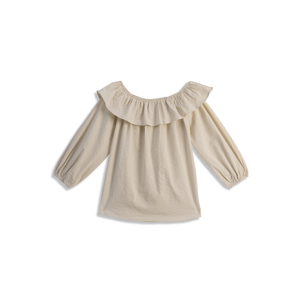 オフショルフリルトップス2色展開