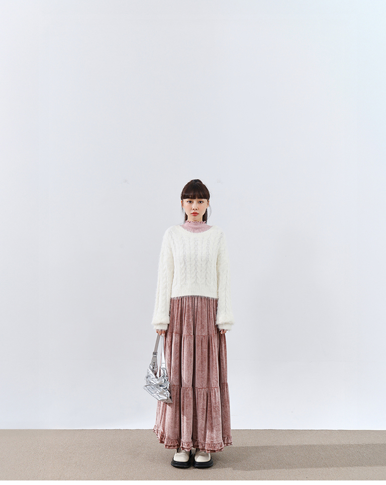 ニットショート丈プルオーバー 4色展開