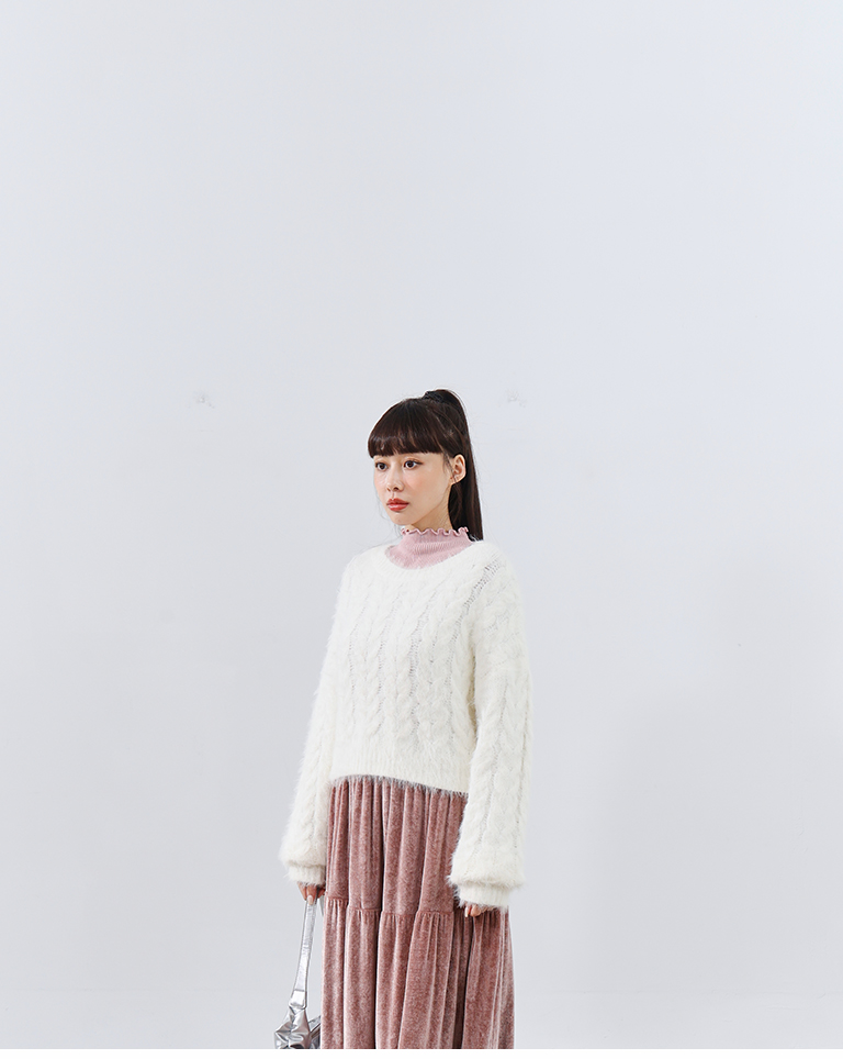 ニットショート丈プルオーバー 4色展開