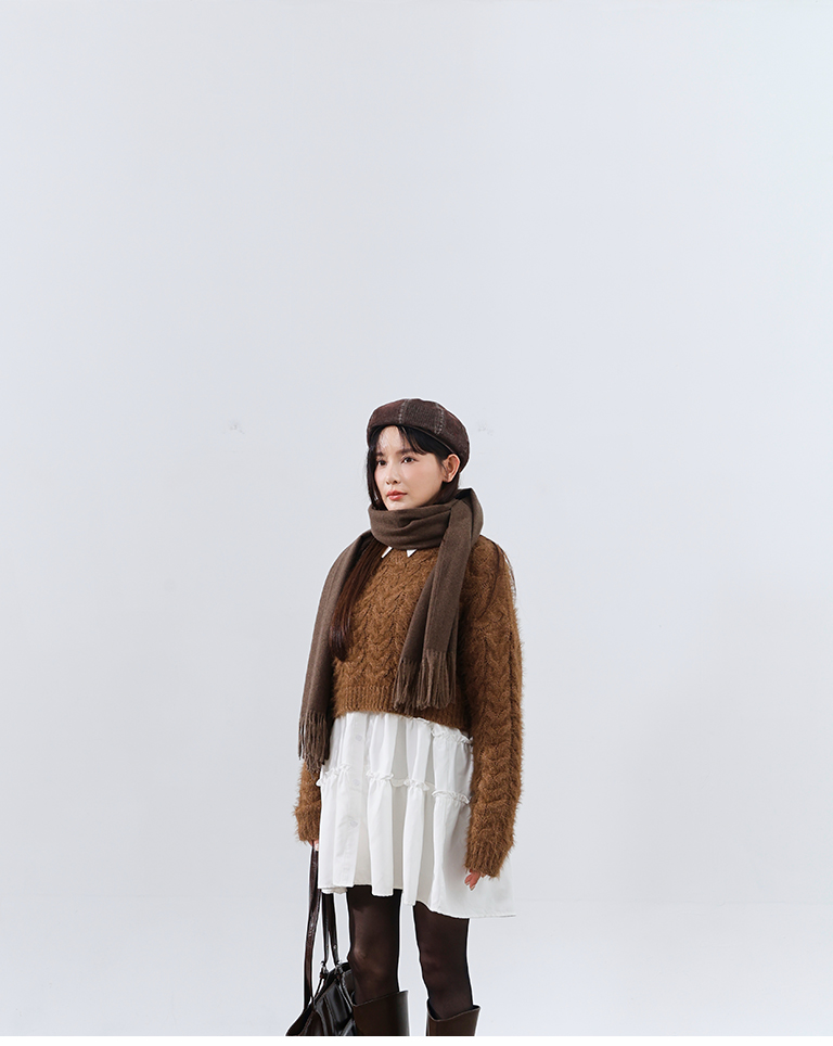 ニットショート丈プルオーバー 4色展開