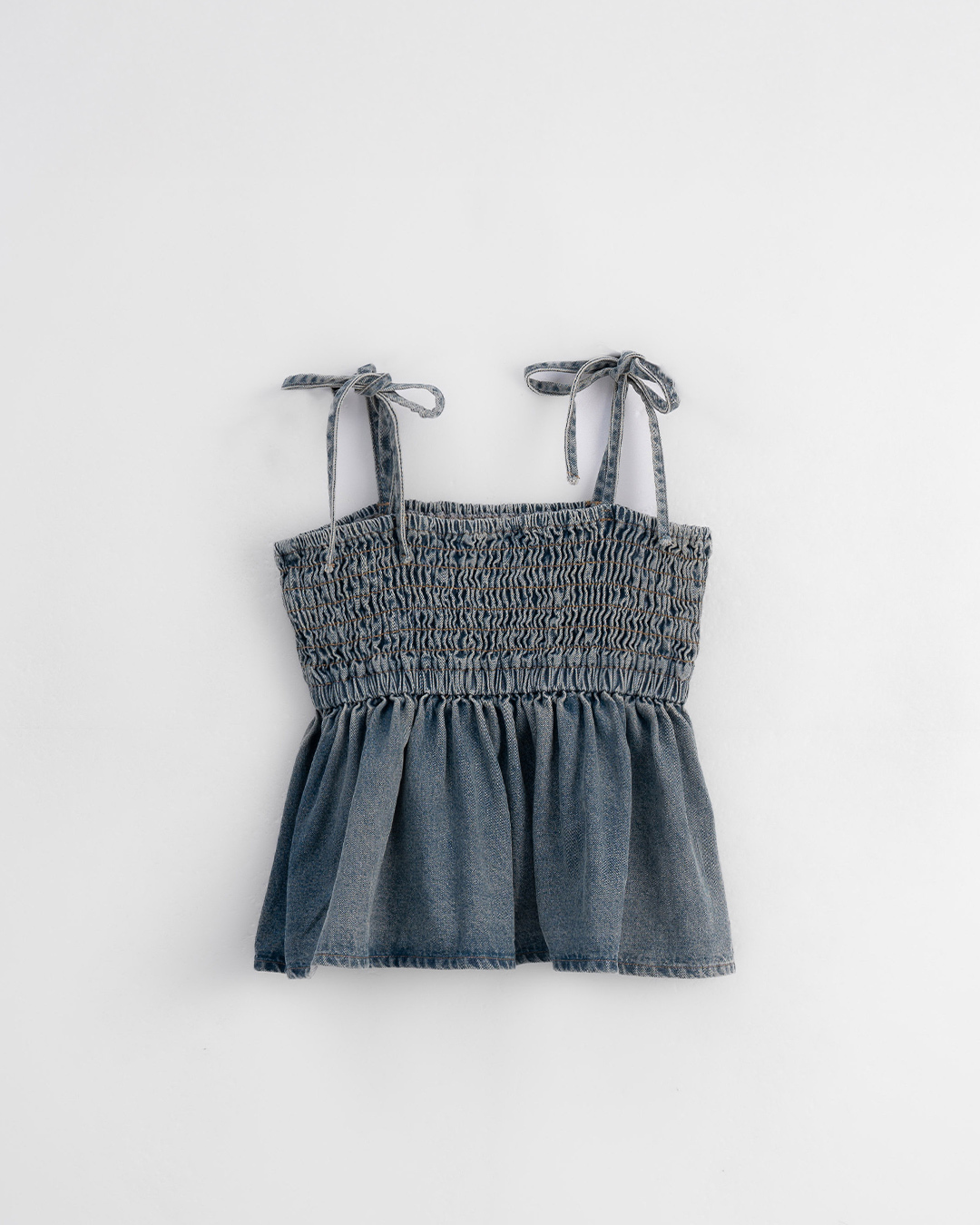 ギャザーデニムペプラムベスト