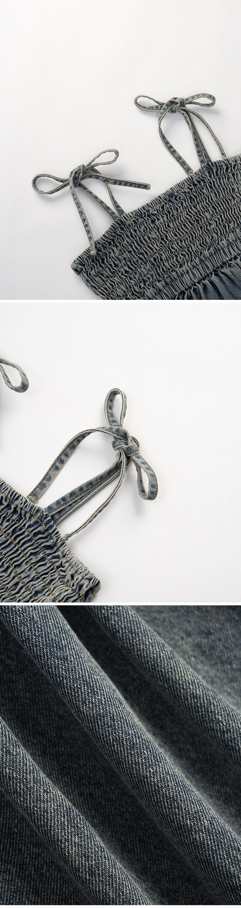 ギャザーデニムペプラムベスト