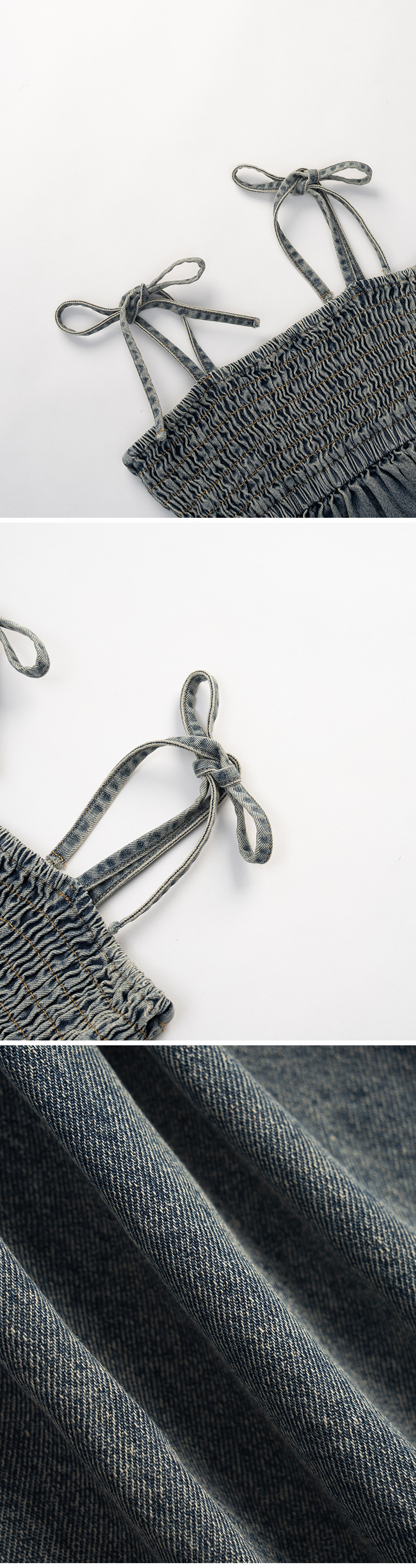 ギャザーデニムペプラムベスト