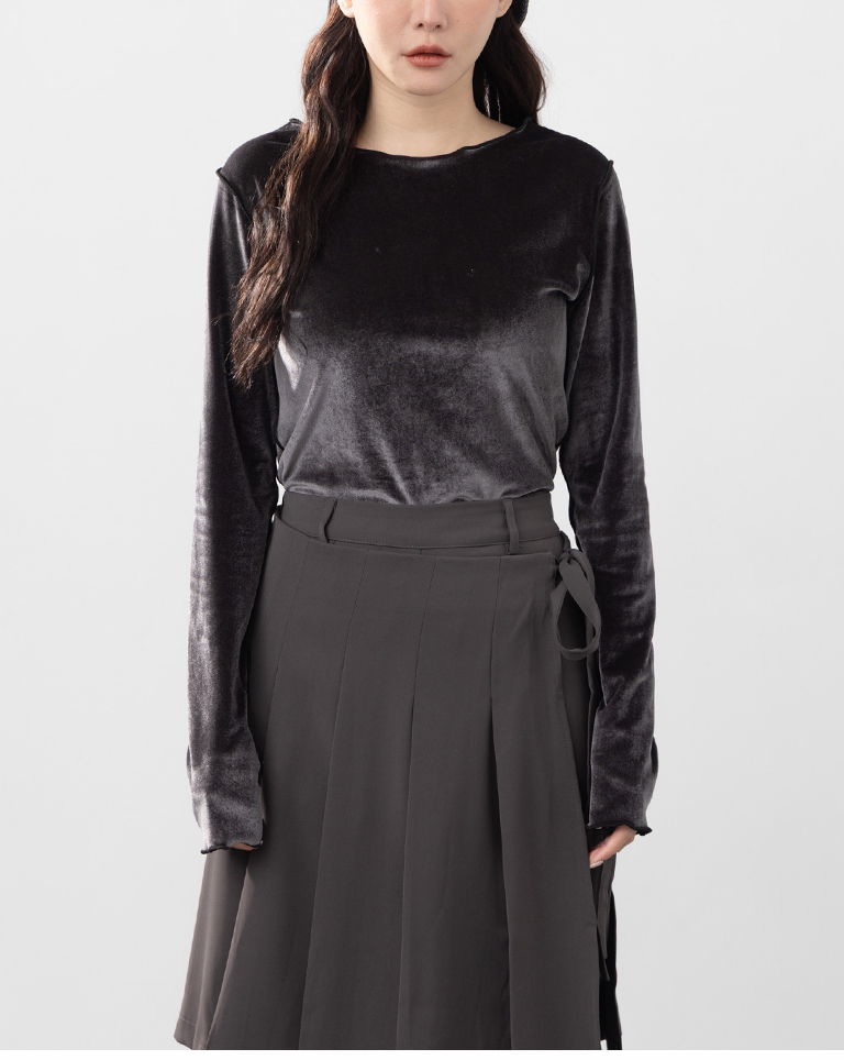 ベロアフリルショートトップス 2色展開