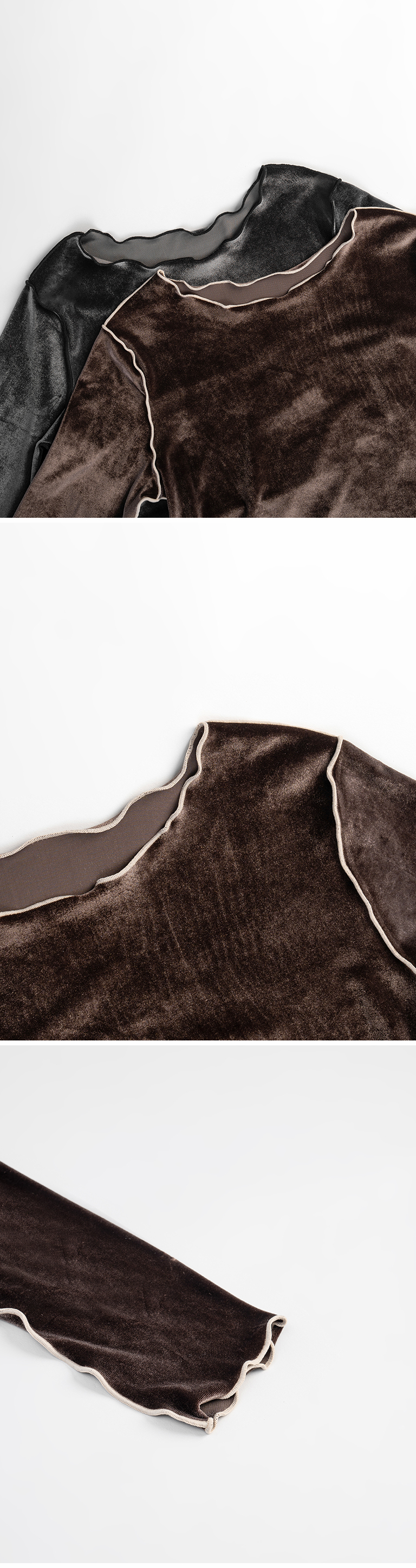 ベロアフリルショートトップス 2色展開