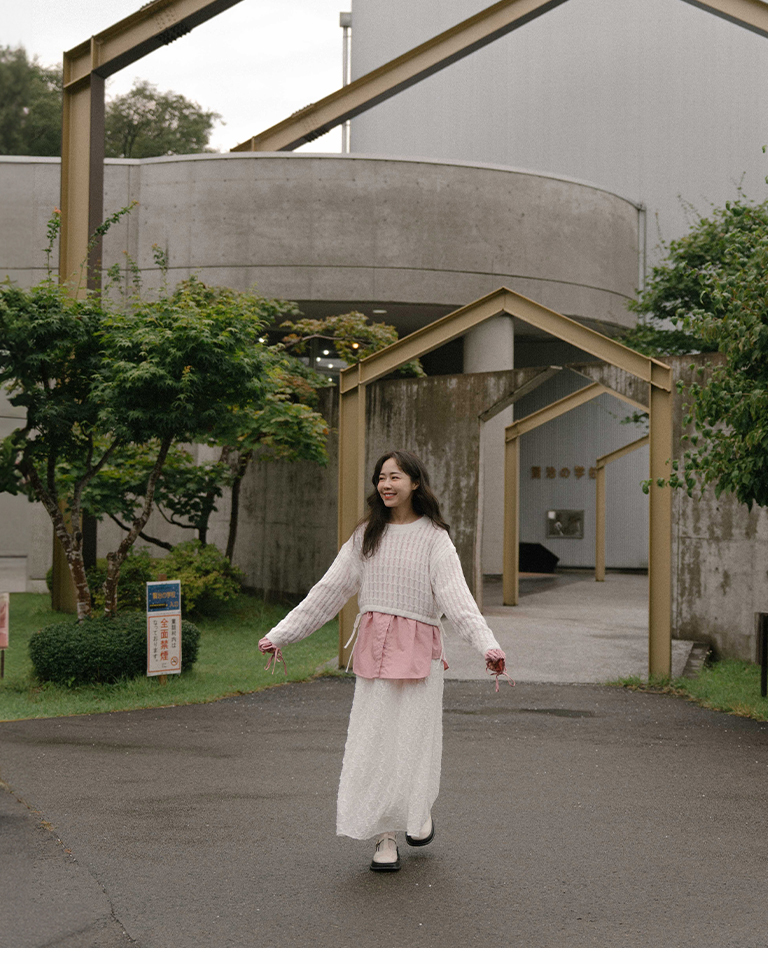 ケーブルニッショートトップス 4色展開