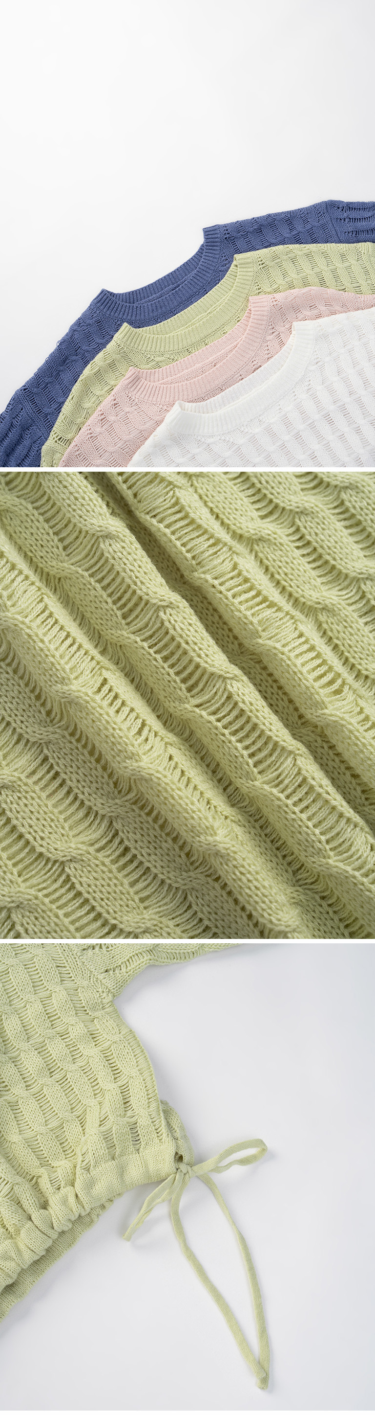 ケーブルニッショートトップス 4色展開