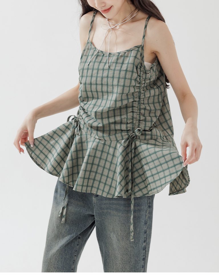 チェックリボンキャミソール 2色展開